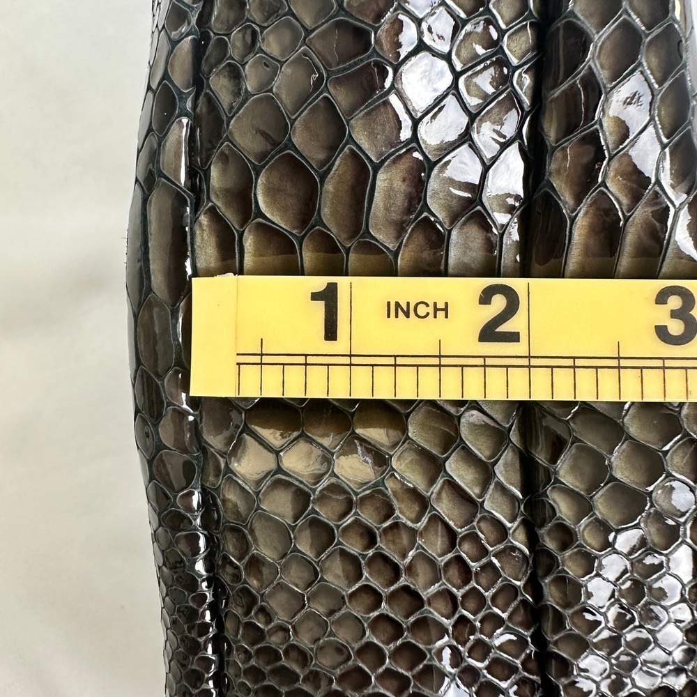 Brighton Clutch Purse Snakeskin Embossed Silver Chain Heart Clasp Evening Bag - Picture 5 of 10